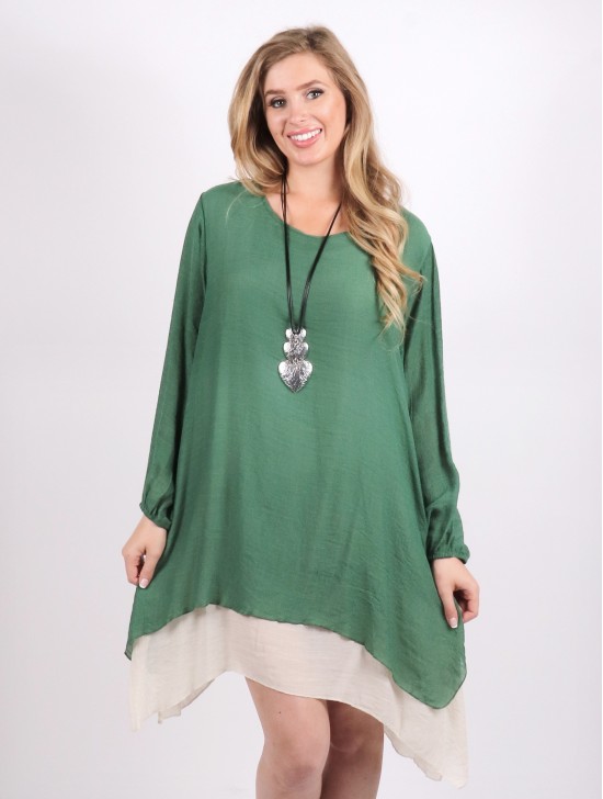 Layered Long Sleeve Shift Dress 